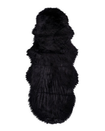 House Nordic Imiteret Lammeskind Sort Polyester 60x180