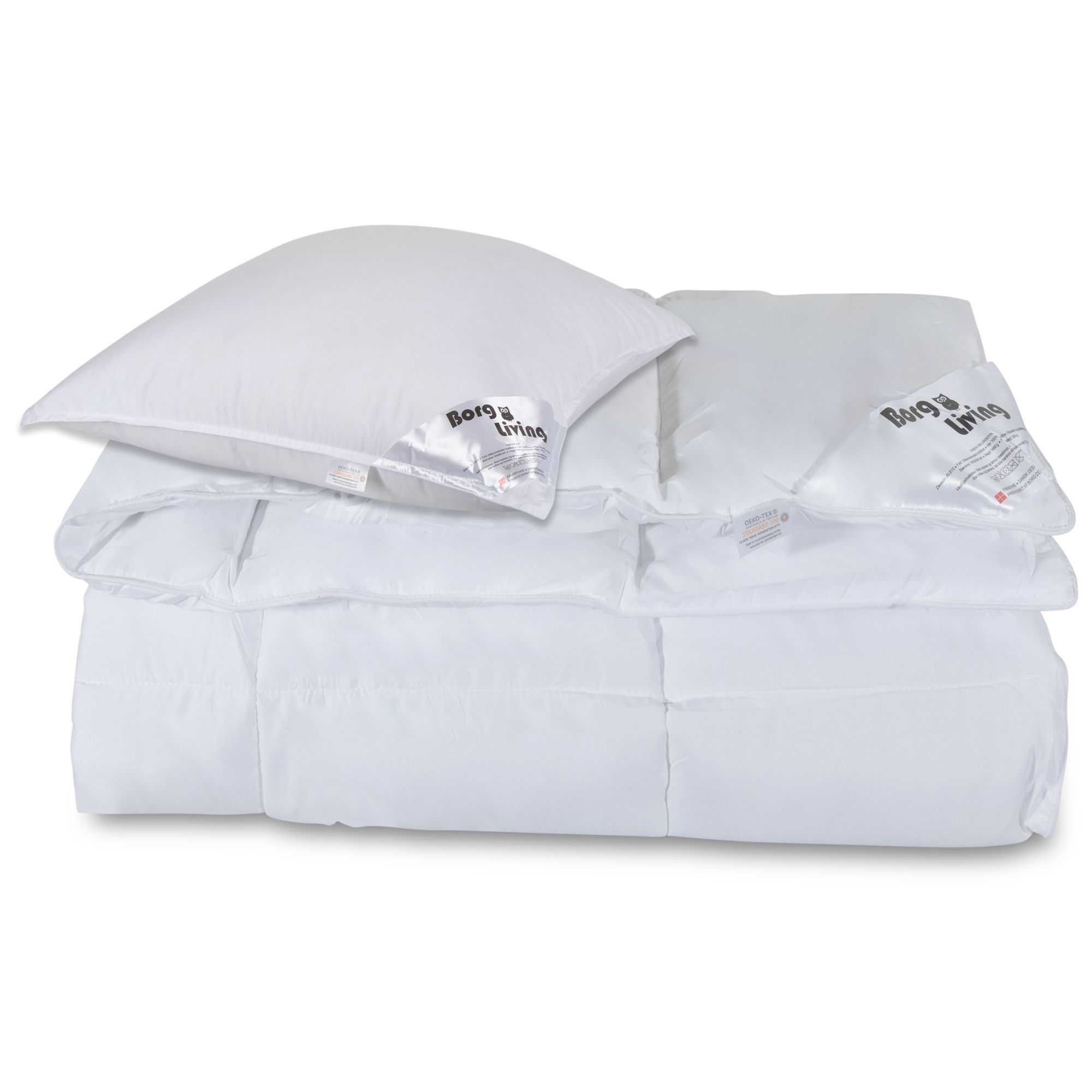 Dyne Pude Sæt Fiberdyne 140x220 Pude 60x63 Helårsdyne Fiber Dyne Microfiber Dyne Borg Living